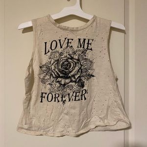 "Love Me Forever" Distressed Tank